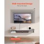 VEVOR Floating TV Stand, 47 in Wall Mount Entertainment Center with Cable Hole, Modern Floating TV Shelf with Storage Cabinet, Particle Board Console for DVD Player, Cable Box, Game Console, White