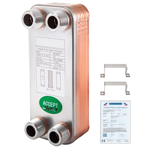 Heat Exchanger Brazed Plate Heat Exchanger 12 Plate Heat Exchanger For Heating