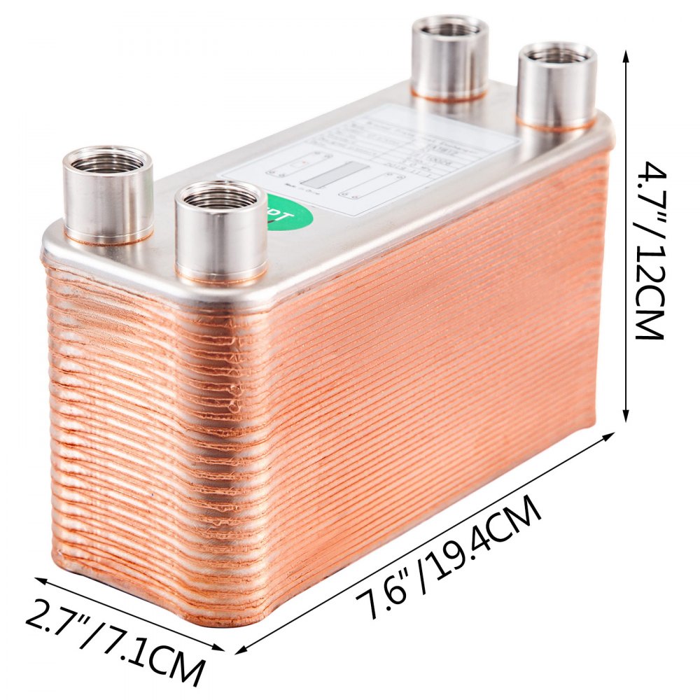 Heat Exchanger Brazed Plate 40 Plate Heat Exchanger for Heating 1/2" BSP FPT