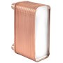 copper VEVOR heat exchanger with ribbed surface and connection ports.