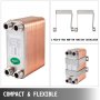 50 Plate Heat Exchanger w/ Brackets Brazed Plate 3/4" MNPT 316L for Heating