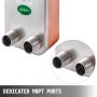 20 Plate Heat Exchanger w/Brackets Brazed Plate 1 1/4" MNPT 316L for Heating