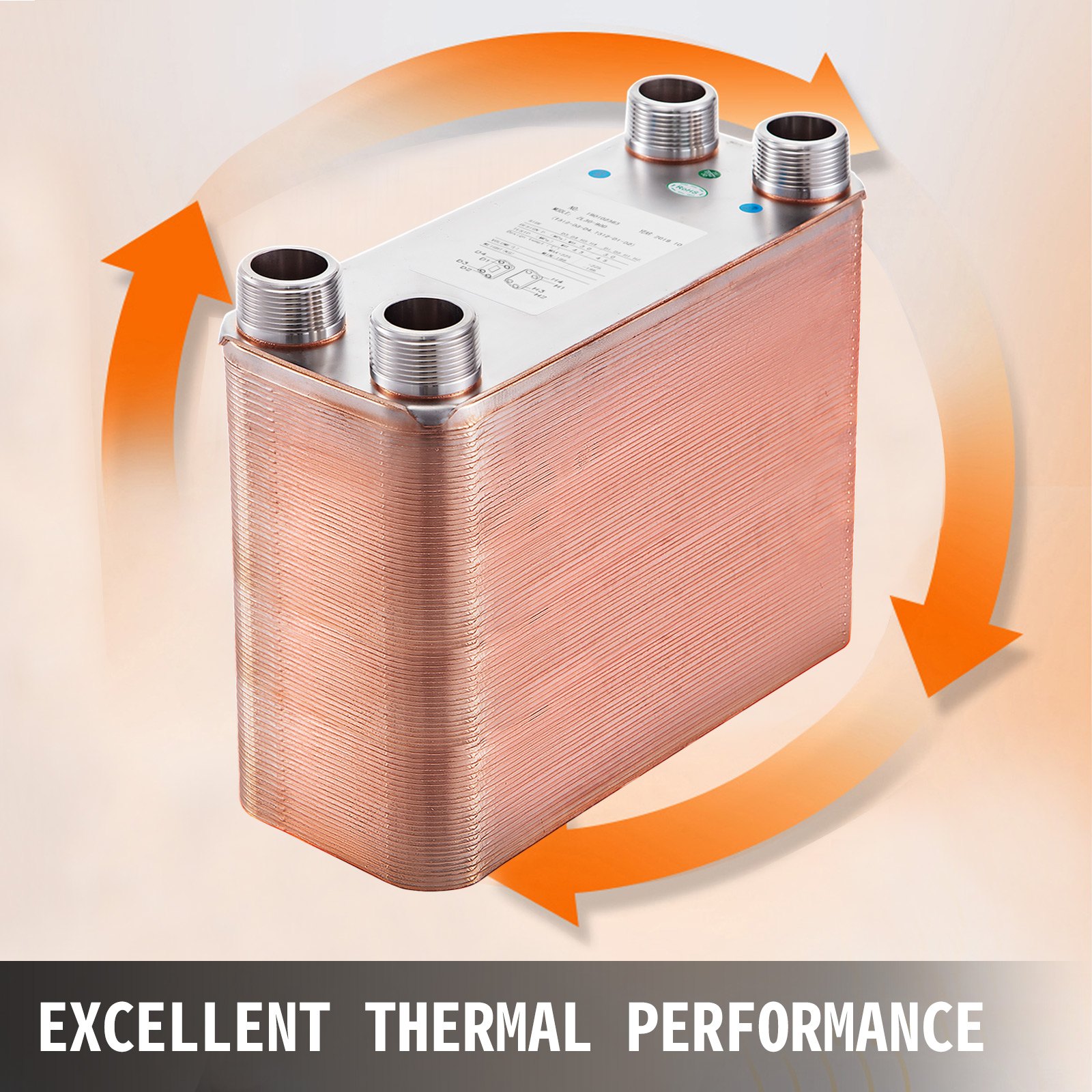 5"x12"Heat Exchanger 90 Plates Brazed Plate 1/4"MPT Heat Exchanger for Heating