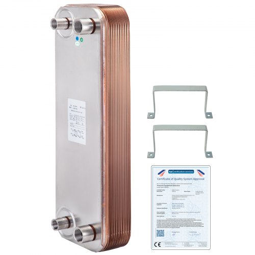 Heat Exchanger Brazed Plate 20 Plate Heat Exchanger 24"X7.5" w/Brackets