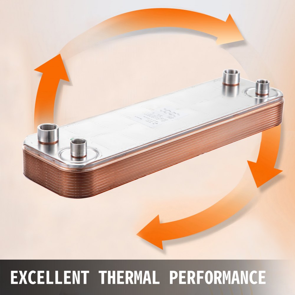 Heat Exchanger Brazed Plate 20 Plate Heat Exchanger 24"X7.5" w/Brackets