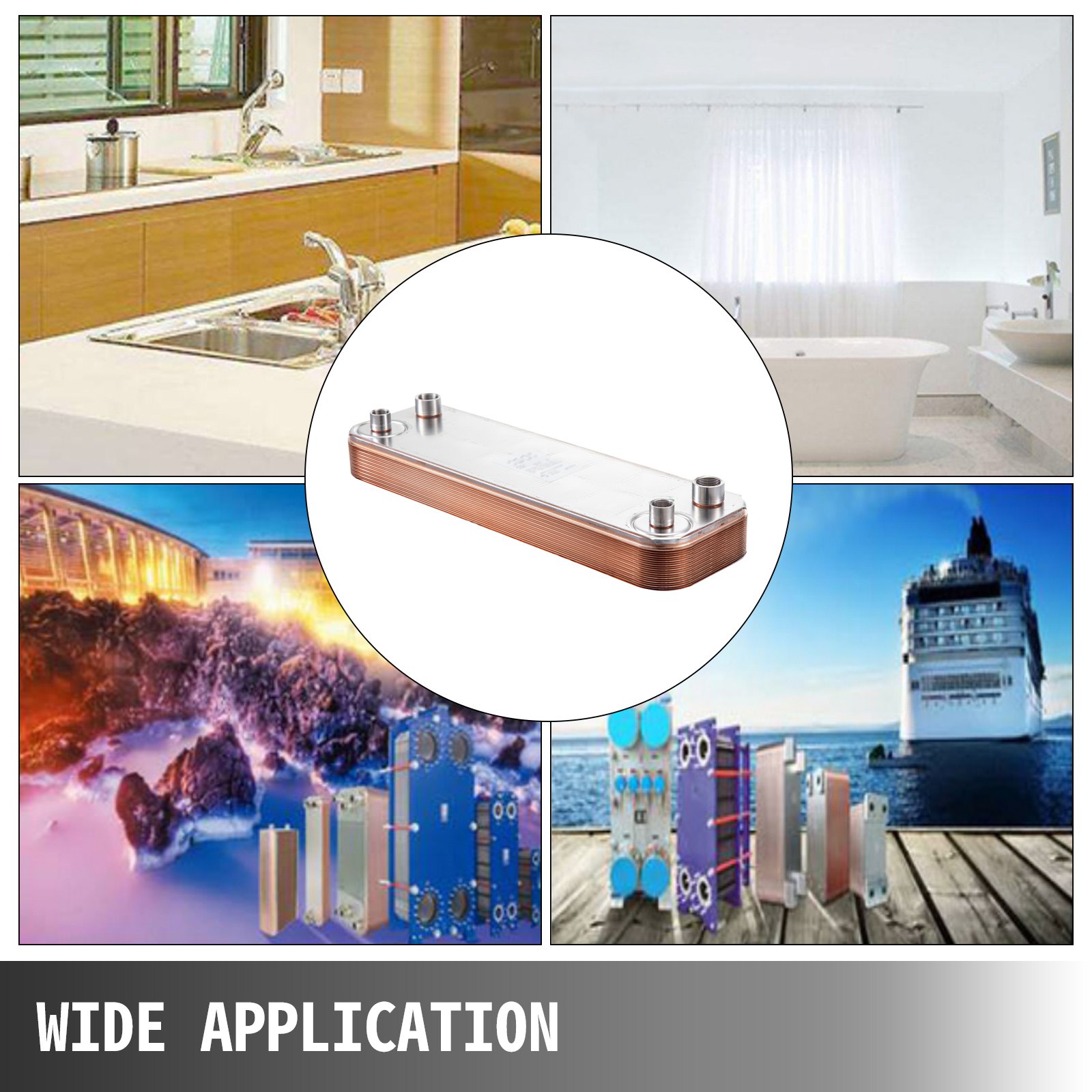 Heat Exchanger Brazed Plate 20 Plate Heat Exchanger 24"X7.5" w/Brackets