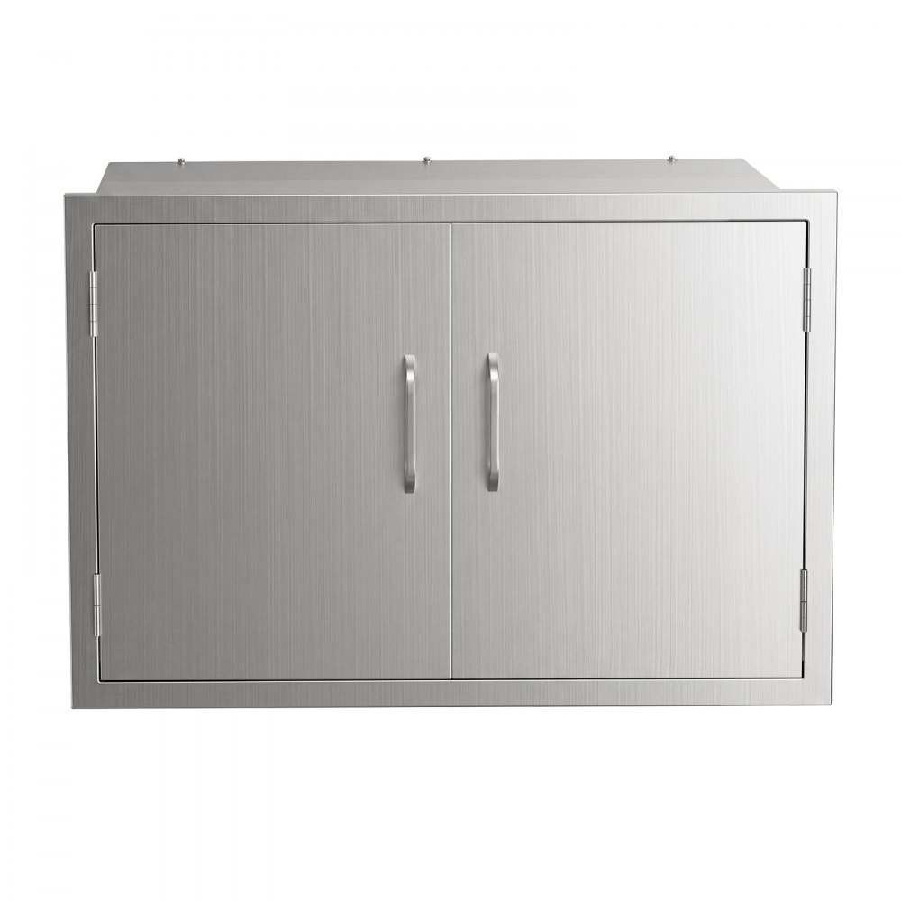 VEVOR Outdoor Kitchen Cabinet, 76 x 52 x 52 cm (WxHxD), 3-Tier Shelves, for BBQ Island Storage, Patio Bars and Grill Station, with Handle, Built-In BBQ Island Drawers Organize Cookware Accessories