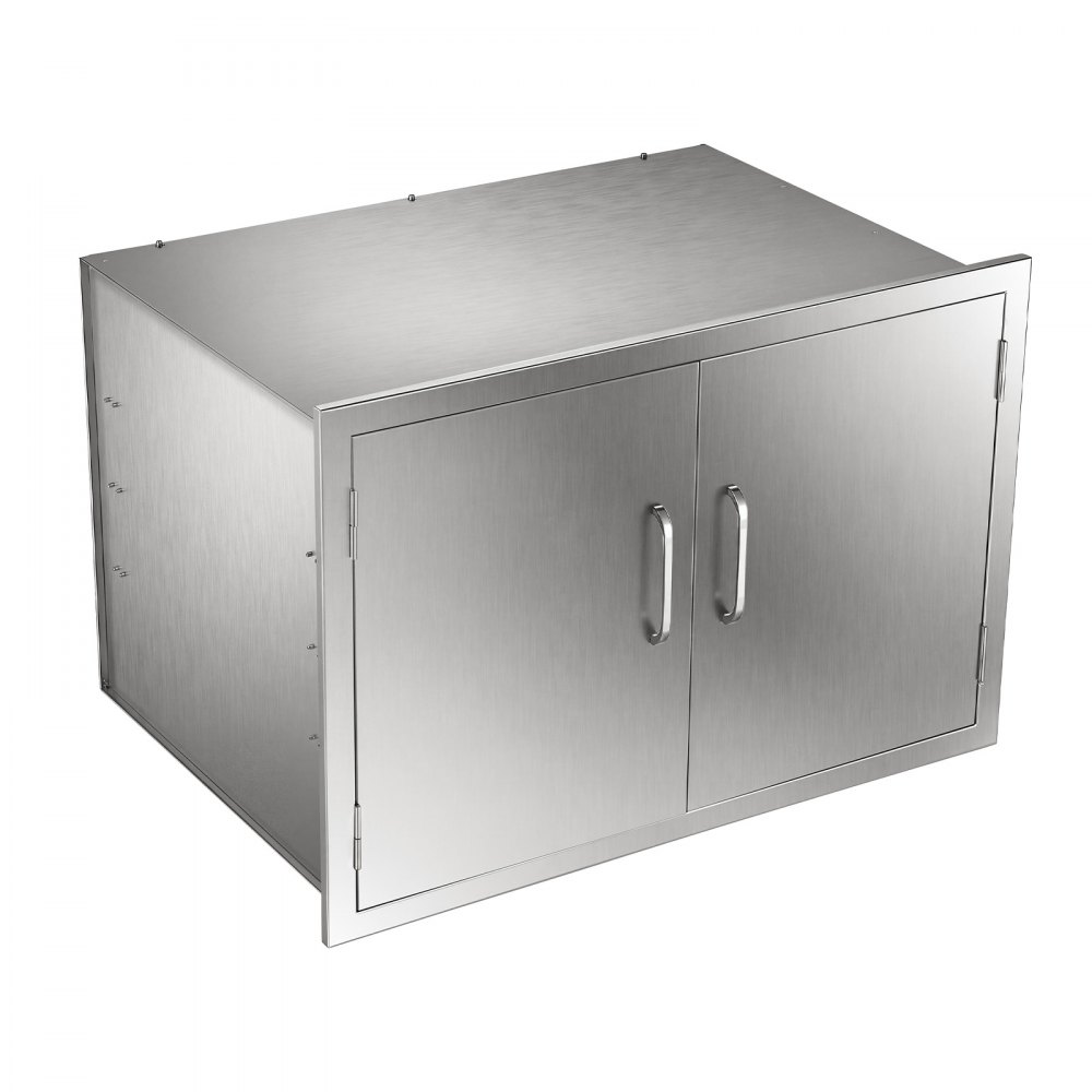 VEVOR Outdoor Kitchen Cabinet, 76 x 52 x 52 cm (WxHxD), 3-Tier Shelves, for BBQ Island Storage, Patio Bars and Grill Station, with Handle, Built-In BBQ Island Drawers Organize Cookware Accessories