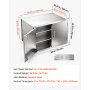 VEVOR Outdoor Kitchen Cabinet, 76 x 52 x 52 cm (WxHxD), 3-Tier Shelves, for BBQ Island Storage, Patio Bars and Grill Station, with Handle, Built-In BBQ Island Drawers Organize Cookware Accessories