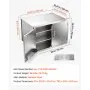 VEVOR Outdoor Kitchen Cabinet, 76 x 52 x 52 cm (WxHxD), 3-Tier Shelves, for BBQ Island Storage, Patio Bars and Grill Station, with Handle, Built-In BBQ Island Drawers Organize Cookware Accessories