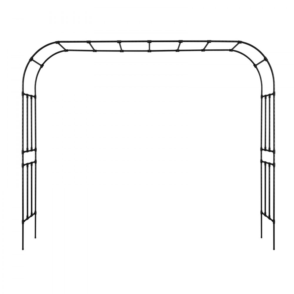 VEVOR Garden Arbor, 2.4 (H) x  3.2 (W) x 0.4 (D) m Metal Archway, Sturdy Outdoor Trellis Arch with Stakes, Easy to Assemble, Pergola Arbor for Plant Climbing Yard Lawn Wedding Party Decoration