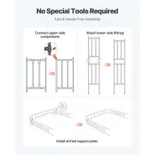 Metal Garden Arch 94.5x126x15.8 in Trellis Arbor for Climbing Plant Party Decor