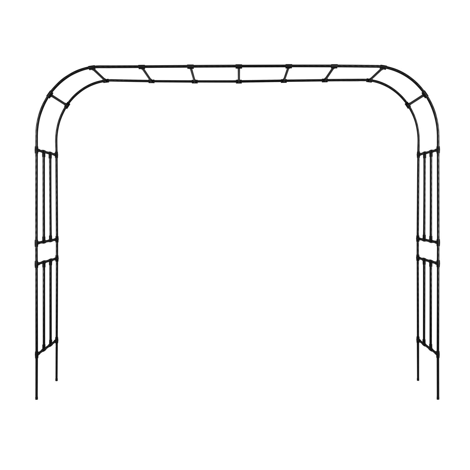 VEVOR Garden Arbor, 2.4 (H) x  3.2 (W) x 0.4 (D) m Metal Archway, Sturdy Outdoor Trellis Arch with Stakes, Easy to Assemble, Pergola Arbor for Plant Climbing Yard Lawn Wedding Party Decoration