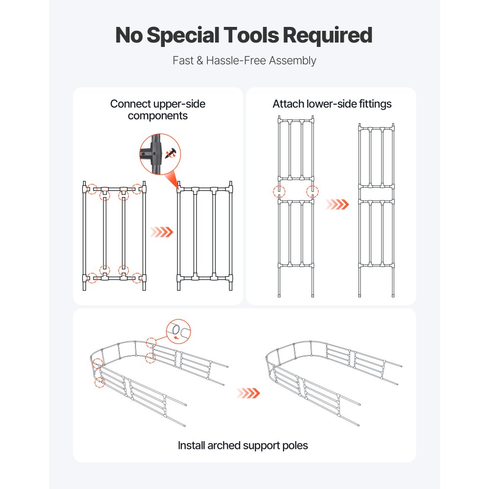 VEVOR Garden Arbor, 94.5 (H) x 59 (W) x 15.8 (D) in Metal Archway, Sturdy Outdoor Trellis Arch with Stakes, Easy to Assemble, Pergola Arbor for Plant Climbing Yard Lawn Wedding Party Decoration