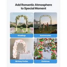 Metal Garden Arch 94.5x 59x15.8 in Trellis Arbor for Climbing Plant Party Decor