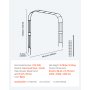 VEVOR Garden Arbor, 2.4 (H) x  2.5 (W) x 0.4 (D) m Metal Archway, Sturdy Outdoor Trellis Arch with Stakes, Easy to Assemble, Pergola Arbor for Plant Climbing Yard Lawn Wedding Party Decoration