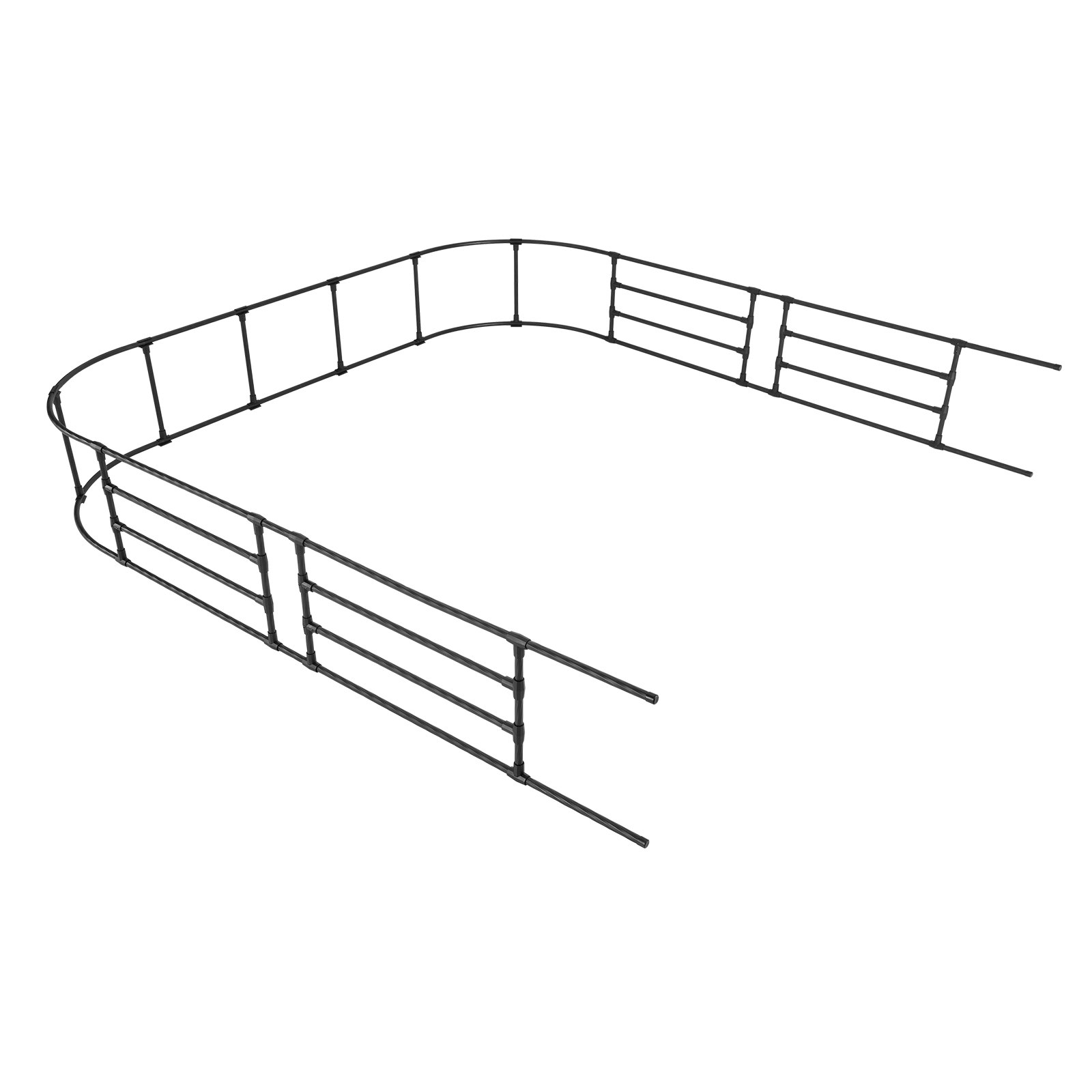 VEVOR Garden Arbor, 2.4 (H) x  2.5 (W) x 0.4 (D) m Metal Archway, Sturdy Outdoor Trellis Arch with Stakes, Easy to Assemble, Pergola Arbor for Plant Climbing Yard Lawn Wedding Party Decoration