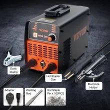 VEVOR Stick Welder, 200Amp Stick & Plastic ARC Welder Machine, 110/220V Hot Stapler with Hot Start Arc Force Anti-Stick, Plastic Welding Kit Car Bumper Repair Kit