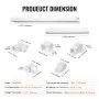 VEVOR Mini Split Line Set Cover 76.2mm W 4830mm L, PVC Decorative Pipe Line Cover For Air Conditioner with 4 Straight Ducts & Full Components Easy to Install, Paintable for Heat Pumps, White