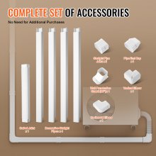 VEVOR Mini Split Line Set Cover 3-inch W 15.8Ft L, PVC Decorative Pipe Line Cover For Air Conditioner with 4 Straight Ducts & Full Components Easy to Install, Paintable for Heat Pumps, White