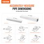 VEVOR Mini Split Line Set Cover 3-inch W 17.6Ft L, PVC Decorative Pipe Line Cover For Air Conditioner with 4 Straight Ducts & Full Components Easy to Install, Paintable for Heat Pumps, White