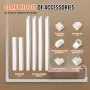 VEVOR Mini Split Line Set Cover 76.2mm W 5350mm L, PVC Decorative Pipe Line Cover For Air Conditioner with 4 Straight Ducts & Full Components Easy to Install, Paintable for Heat Pumps, White