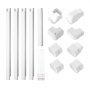 VEVOR Mini Split Line Set Cover 76.2mm W 5350mm L, PVC Decorative Pipe Line Cover For Air Conditioner with 4 Straight Ducts & Full Components Easy to Install, Paintable for Heat Pumps, White