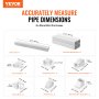 VEVOR Mini Split Line Set Cover 76.2mm W 5400mm L, PVC Decorative Pipe Line Cover For Air Conditioner with 10 Straight Ducts & Full Components Easy to Install, Paintable for Heat Pumps, White