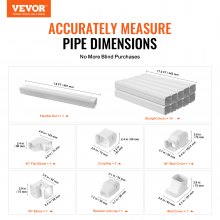 VEVOR Mini Split Line Set Cover 76.2mm W 5400mm L, PVC Decorative Pipe Line Cover For Air Conditioner with 10 Straight Ducts & Full Components Easy to Install, Paintable for Heat Pumps, White