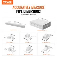 VEVOR Mini Split Line Set Cover 3-inch W 17.7Ft L, PVC Decorative Pipe Line Cover For Air Conditioner with 10 Straight Ducts & Full Components Easy to Install, Paintable for Heat Pumps, White