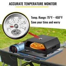 VEVOR Pizza Oven Kit, Stainless Steel Portable Pizza Oven for Gas, Pizza Oven Set with Professional Pizza Baking Tools, Includes 12" Cordierite Pizza Stone, Pizza Shovel, Pizza Cutter, Thermometer