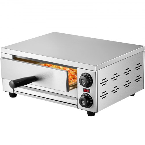 VEVOR 12" Electric Pizza Oven,Commercial Countertop Pizza Oven,Stainless Steel Pizza Maker Pizza Baker with Handle & Removable Pizza Tray,Pizza Bake Oven for Kitchen,Adjustable time and temperature.