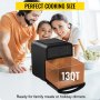 VEVOR 13QT Air Fryer Oven, 1700W Electric Air Fryer Toaster Oven, Family Rotisserie Oven with Digital LCD Touch Screen,11-in-1 Presets for Baking, Roasting, Dehydrating with Bake Accessories.
