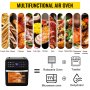 VEVOR 13QT Air Fryer Oven, 1700W Electric Air Fryer Toaster Oven, Family Rotisserie Oven with Digital LCD Touch Screen,11-in-1 Presets for Baking, Roasting, Dehydrating with Bake Accessories.