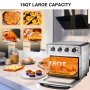 VEVOR Convection Oven Air Fryer, 18QT 7-in-1 Kitchen Oven,1700W,6 Slice Convection Air Fryer Countertop Oven with 4 Accessories, Simple to Clean Toaster Oven with Air Fryer, Stainless Steel Silvery