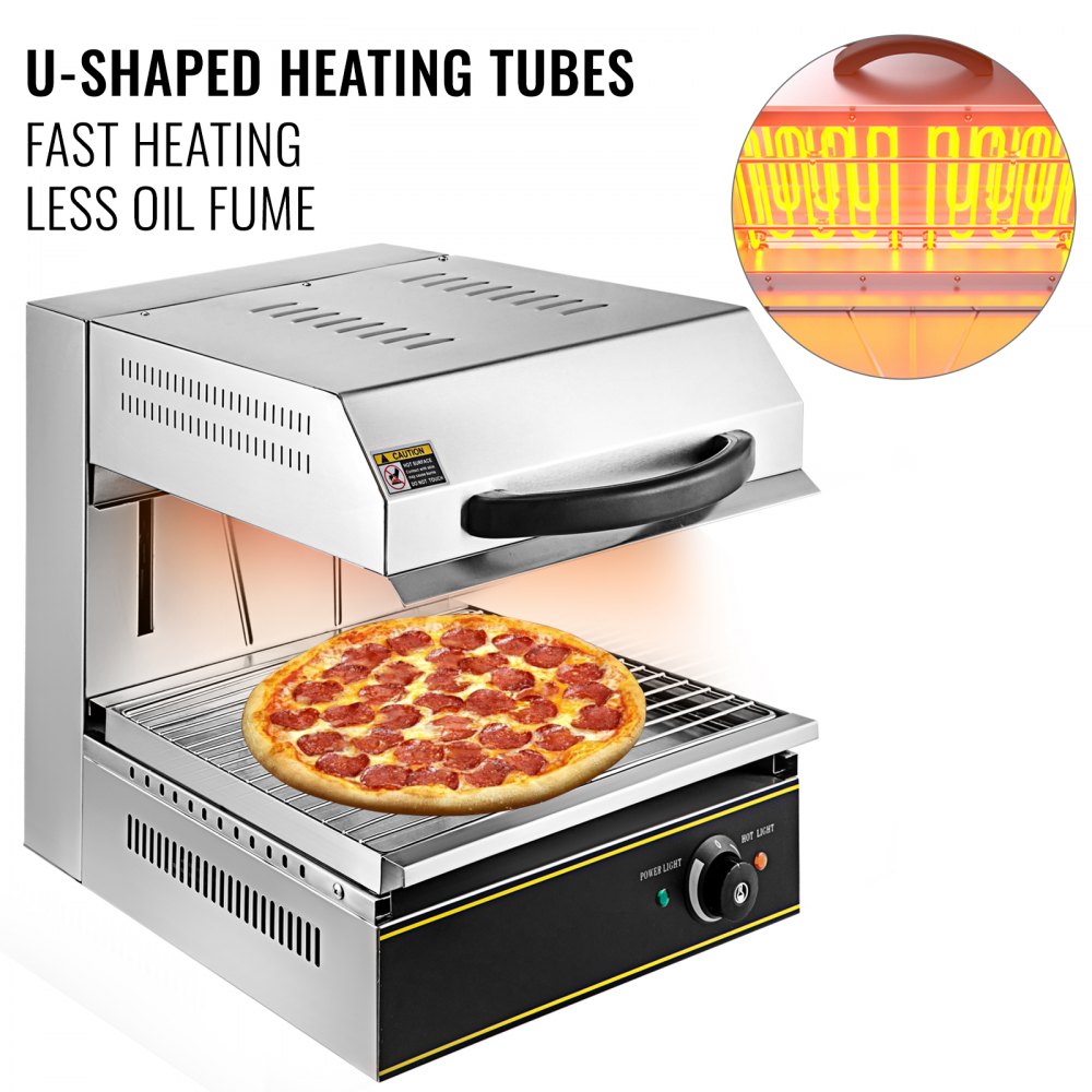 Electric Griddle Grill BBQ Salamander Hot Plate Cheese Melter w/Liftable Burner