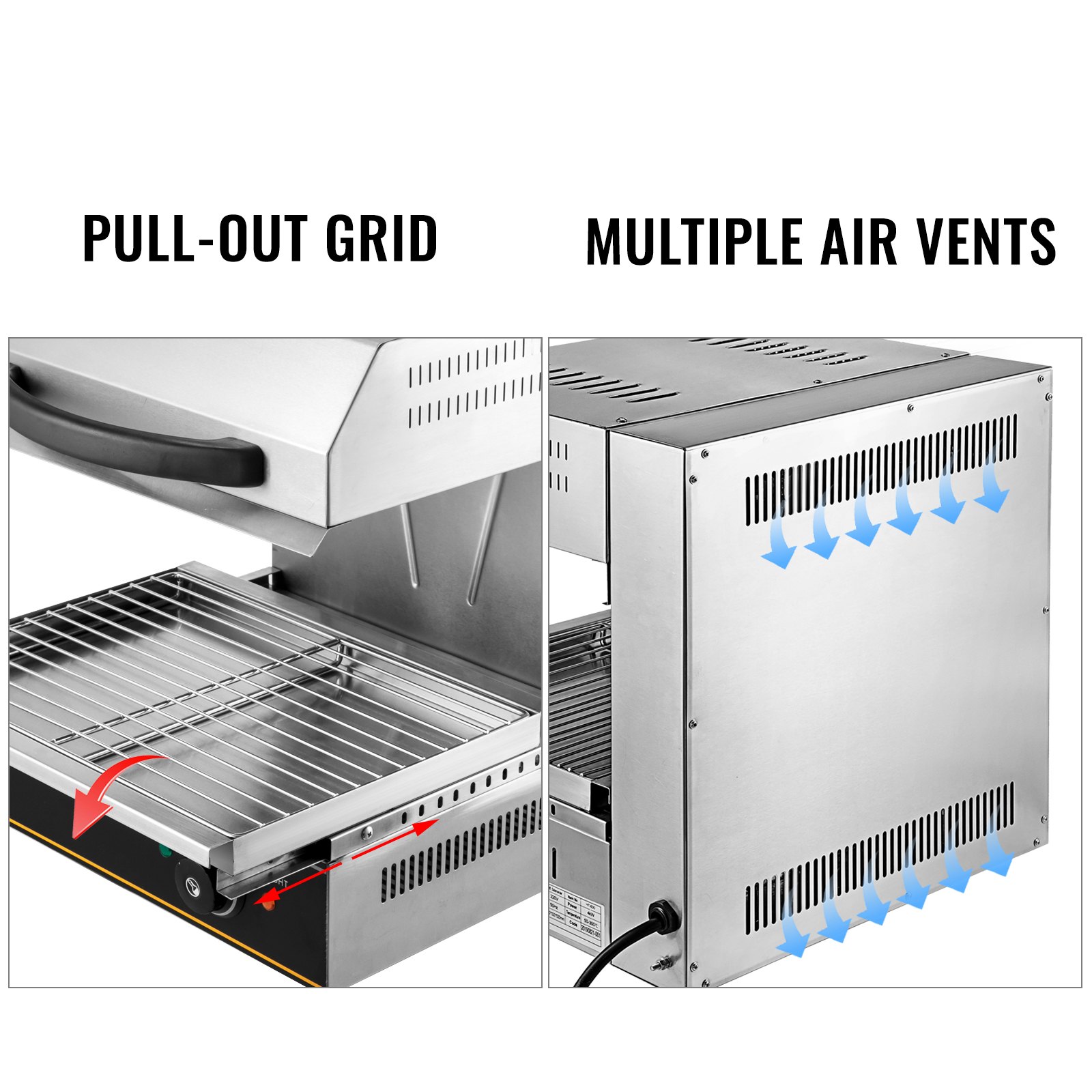 Electric Griddle Grill BBQ Salamander Hot Plate Cheese Melter w/Liftable Burner