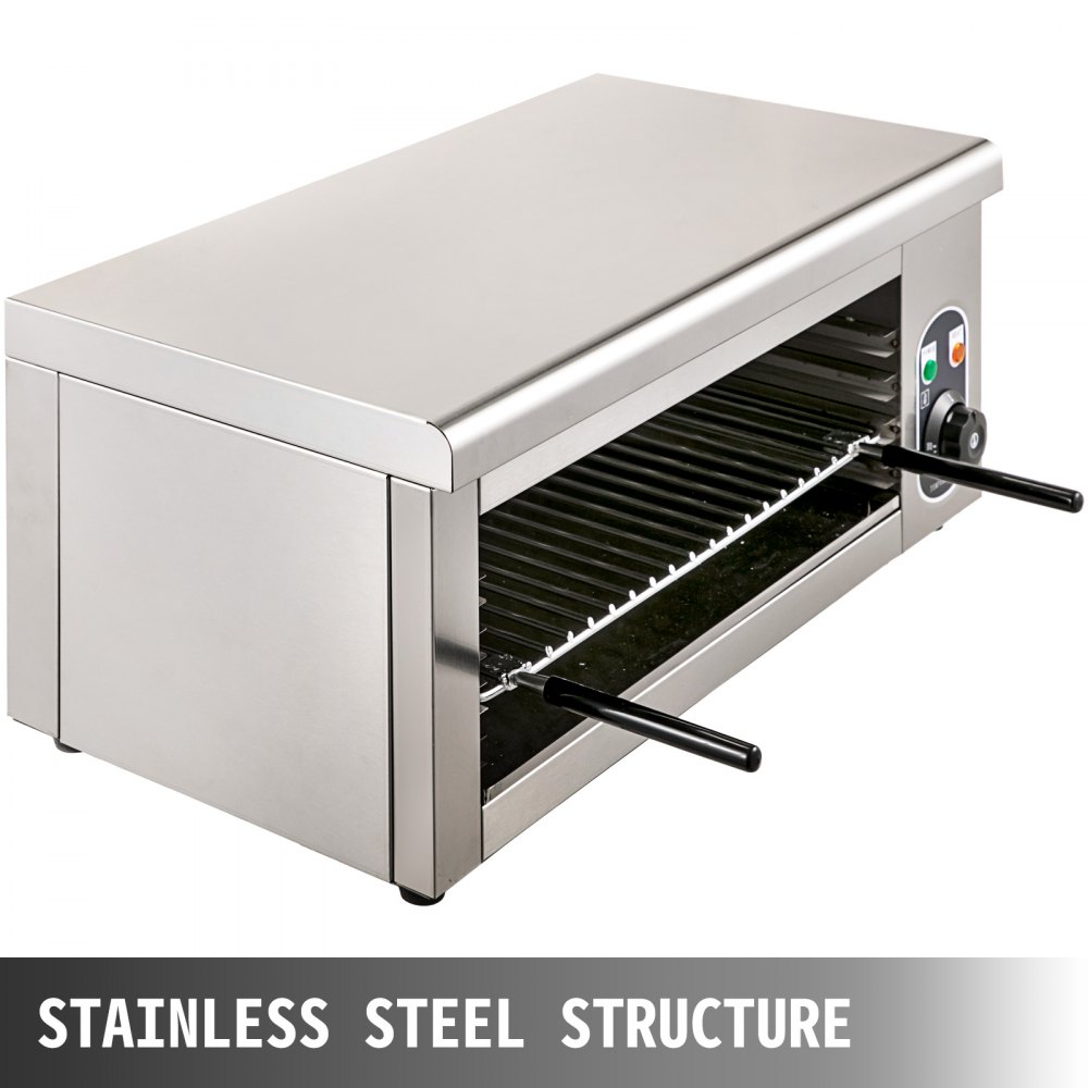 VEVOR Salamander Broiler Adjustable Grid Salamander Oven Wall Mounted Salamander Grill 2000W Electric Cheese Melter Stainless Steel Raclette Grill 50-300℃ Infrared Broiler for Home Commercial Use