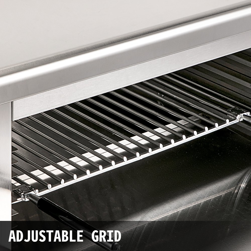 VEVOR Salamander Broiler Adjustable Grid Salamander Oven Wall Mounted Salamander Grill 2000W Electric Cheese Melter Stainless Steel Raclette Grill 50-300℃ Infrared Broiler for Home Commercial Use