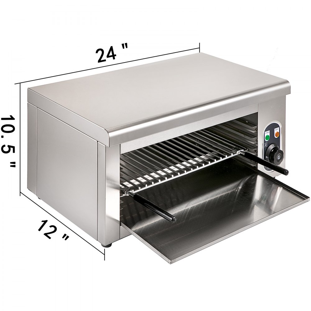 VEVOR Salamander Broiler Adjustable Grid Salamander Oven Wall Mounted Salamander Grill 2000W Electric Cheese Melter Stainless Steel Raclette Grill 50-300℃ Infrared Broiler for Home Commercial Use