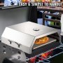 VEVOR Wood Pizza Oven 15.7x13.7x6.2in Wood Fired Pizza Oven Stainless Steel Top Portable Pizza Oven with Stone for Gas or Charcoal Grill Pizza Oven Outdoor for The Garden, Patio, and Courtyard.