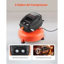 VEVOR 3 Gallon Air Compressor 1/3HP 0.54CFM@90PSI & 100PSI Max Working Pressure