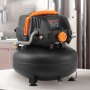 Compresor de aire portátil VEVOR de 6 galones, 1.7 HP, 2.3 CFM a 90 PSI, presión máxima de 150 PSI, kit de 12 accesorios con manguera de 25 pies para inflar neumáticos, pintar con pistola y clavar carpintería.