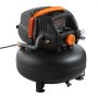 Compresor de aire portátil VEVOR de 6 galones, 1.7 HP, 2.3 CFM a 90 PSI, presión máxima de 150 PSI, kit de 12 accesorios con manguera de 25 pies para inflar neumáticos, pintar con pistola y clavar carpintería.