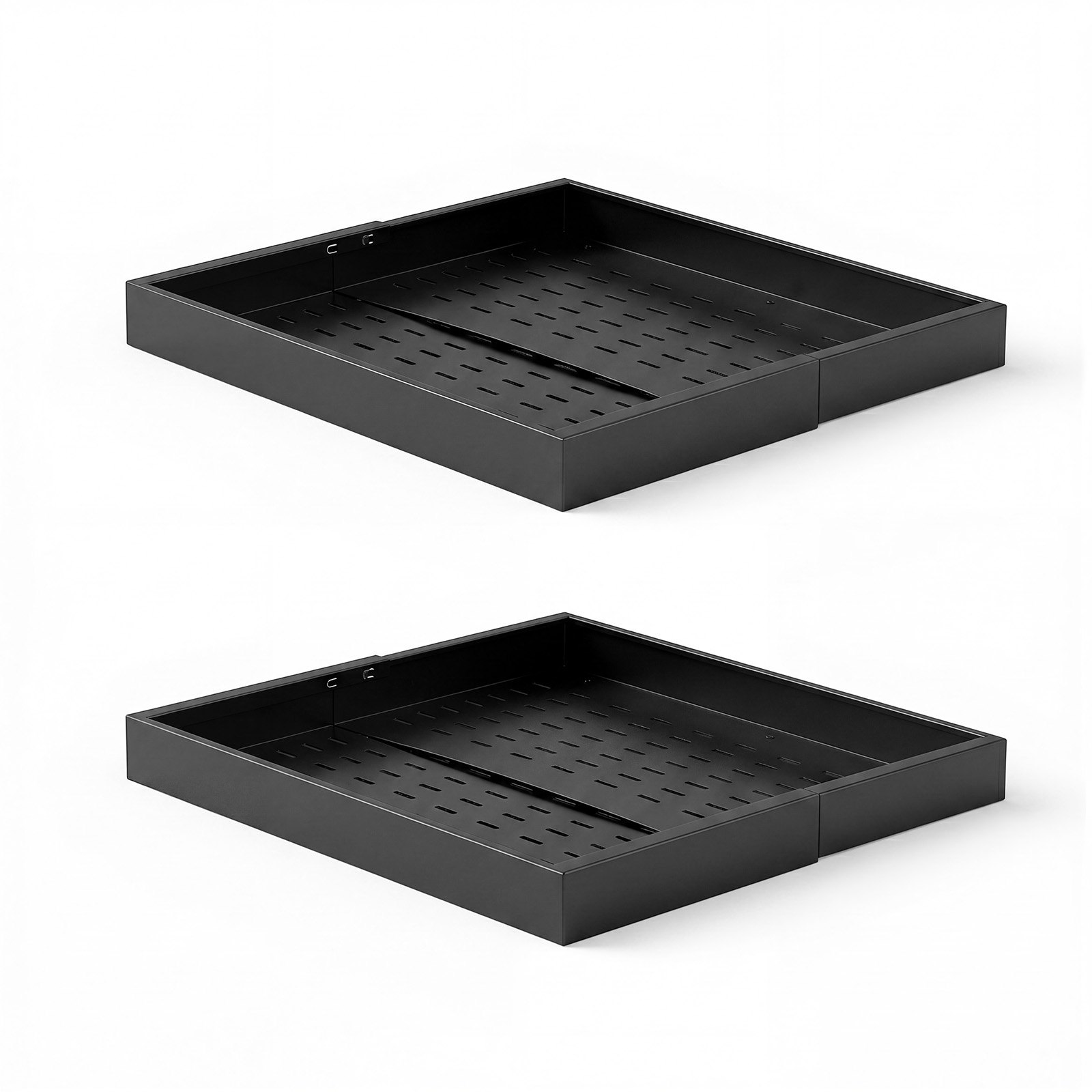 VEVOR Pull Out Cabinet Organizer, 4 Pack Expandable Width (12.2"-18.9"), 20.47" Deep Pull Out Drawers for Cabinets, Sliding Drawer for Kitchen Pantry Cabinet Organizer with Nano Adhesive Strips, Black