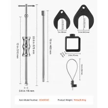 VEVOR Inner CV Axle Puller Tool Set with 5/8 in-18 Slide Hammer & 2-Inch 2.5-Inch CV Joint Fork Adapter, Inner CV Joint Removal Tool Kit, Heavy Duty Front Wheel Drive Axle Puller Slide Hammer Set