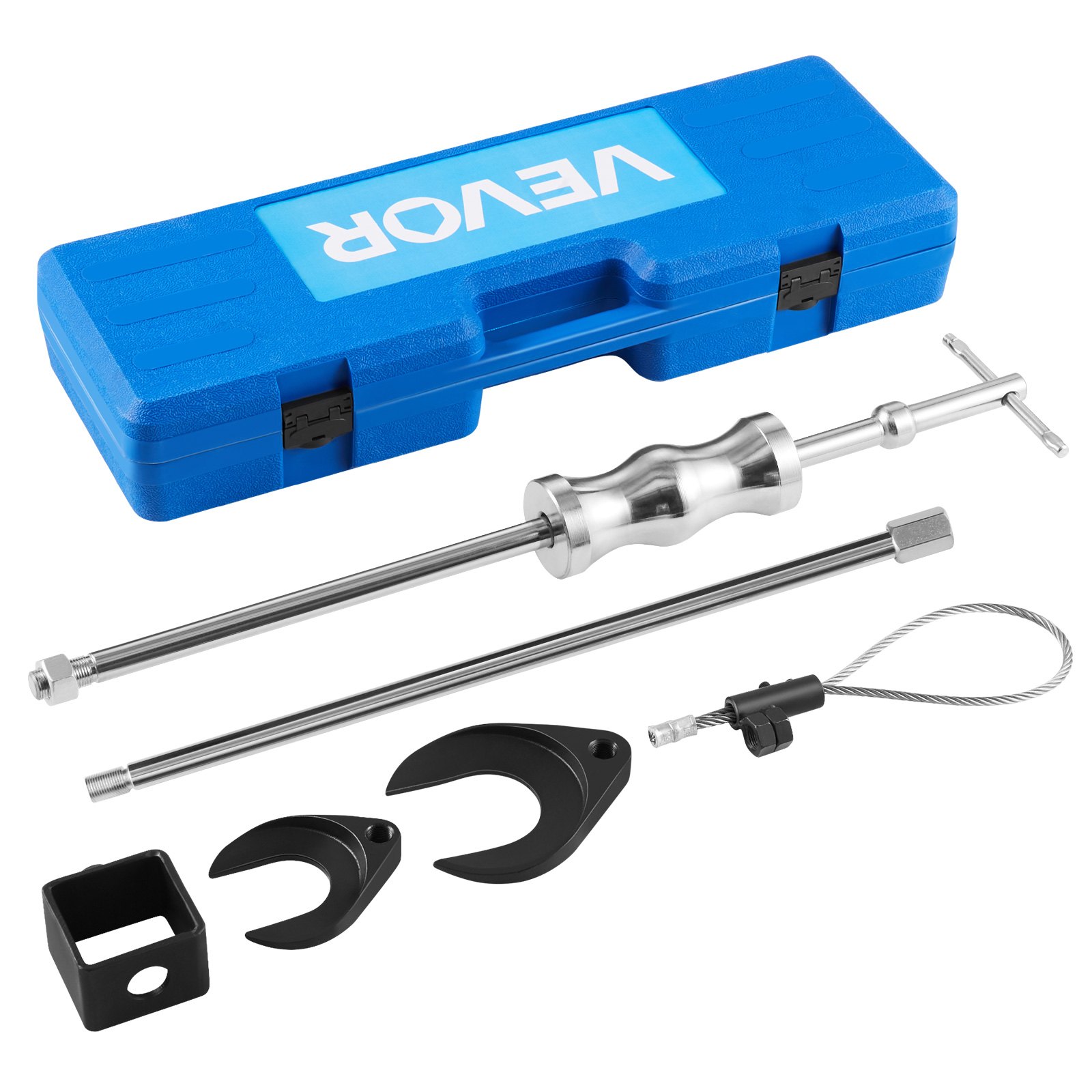 VEVOR Inner CV Axle Puller Tool Set with Slide Hammer & 49mm 64.5mm CV Joint Fork Adapter, Inner CV Joint Removal Tool Kit, Heavy Duty Front Wheel Drive Axle Puller Slide Hammer Set for Most Vehicles