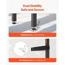VEVOR Narrow Console Table, 2 Pack Behind Couch Shelf with Power Outlets, 1-Tier Long Entryway Shelf, Narrow Sofa Table with Metal Frame and Charge Station, for Entryway, Hallway, Living Room
