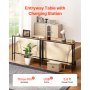 VEVOR Narrow Console Sofa Table, 2 Pieces Behind Couch Table with Power Outlets, 1-Tier Long Entryway Table, Narrow Sofa Table with Metal Frame and Charge Station, for Entryway, Hallway, Living Room