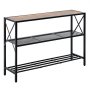 VEVOR Smalt konsollsofabord, 104 cm bak sofabordet, 3-etasjes langt entrébord og smalt entrébord, smalt sofabord med metallramme, for entré, gang, stue og soverom